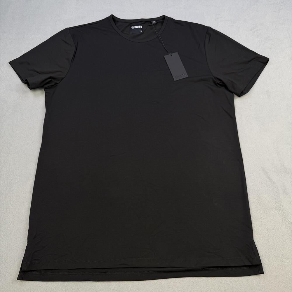 CUTS AO Split-Hem Shirt Mens XL Black Pyca Pro Stretch Athletic Tee NWT
